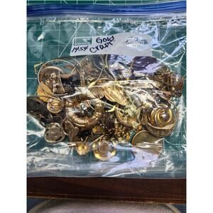 90s vintage Goldtone junk craft jewelry chunky up cycle